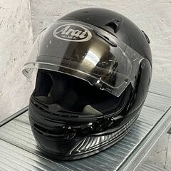 【Arai】アライヘルメット バイク QUANTUM-J クアンタムJ グラスブラック 艶あり フルフェイス 定価3.8万 55-56 Sサイズ バイク用品 Y0679の画像