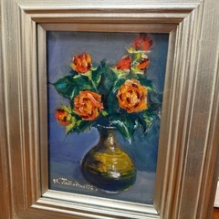 16.「花（バラ）」髙橋一善 油絵