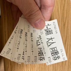 西成区スポーツセンター　大人　プール回数券