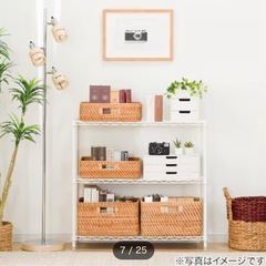 【美品】　スチールラック　ニトリ　コーヒー棚　キャスター&シート無料付き ホワイト　1人暮らしの画像