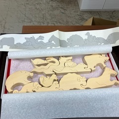 ☆値下げ☆I2501-061 木製パズル 十二支夢の大行進 汚れ有りの画像