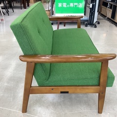 【トレファクマーケット千葉おゆみ野店】ご来店いただける方限定！カリモク60 (カリモクロクマル) 2人掛けソファー グリーン W36183GW ファブリック Kチェア 2シーターのご紹介です！の画像