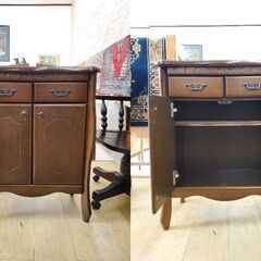 アンティーク家具 キャビネット 引出し1個 2枚扉 検) ロイズ アンティークス■横幅65cm×奥行35㎝×高さ86㎝■近隣配送無料 買取帝国 朝霞店の画像