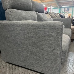 2人掛けソファー　グレー　ヘッドレスト付きソファー　ファブリック　ジャングルジャングルの画像