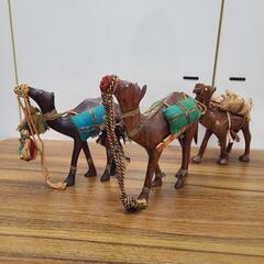 木彫　馬　3体セットの画像