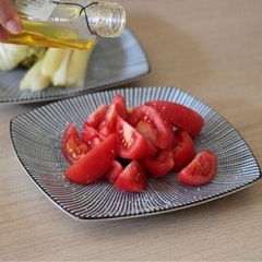 未使用に近い☆美品☆千段十草☆ 四角中皿 ☆食器☆平皿☆和洋折衷...