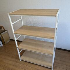 棚 シェルフ 4段　［ウッド✕ホワイト］の画像