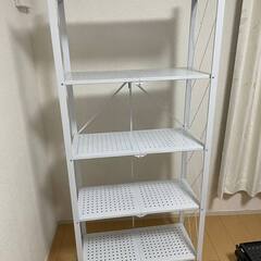 【良品】5段折り畳みラック（白）※取りに来てくれる方のみの画像