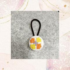 【115】＊四つ葉＊ くるみボタン　ヘアゴム