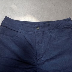 クロコダイル　ワイドパンツ　ネイビーLの画像