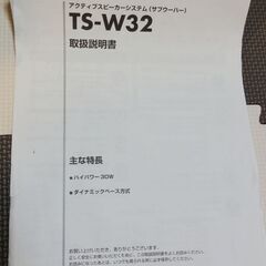アイワ aiwa サブウーハー(ウーファー) TS-W32の画像