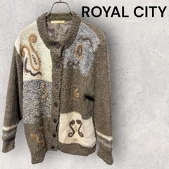✨昭和レトロ✨ROYAL CITY ニットカーディガン フリーサイズ