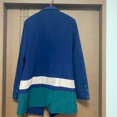 【新品】ネイビー ダブルブレスト テーラードジャケットXLの画像