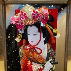 【美品】西陣織　正絹　押絵羽子板　隆山作　羽子板飾り　ショーケース入り　ひな祭り　初節句　桃の節句の画像