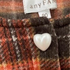 ☆anyFAM☆エニィファム　チェック柄 ノースリーブワンピース 90の画像