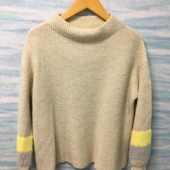 【ユイティームニ】トップス　セーター　リブ網　ニット　オフホワイ...