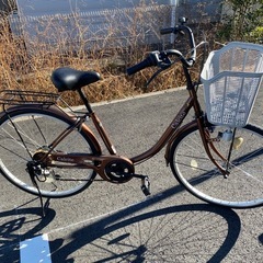 【7A08③】自転車(茶)26ｲﾝﾁ