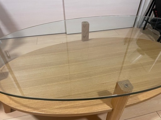 【超美品】Francfranc スパイラルデザイン ガラステーブル 90cm ⭐︎美品⭐︎francfrancガラスローテーブル 超美品】Francfranc