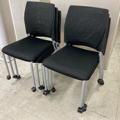 中古　スタックチェア　スタッキングチェア　会議椅子　ミーティングチェア　オフィスチェア　サテリテチェア　布張り/メッシュ　キャスター付　6脚セット販売品　愛知　一宮市　 江南市　稲沢市　岩倉市　岐阜　各務ヶ原　羽島　三重　名古屋 グッドプライス一宮の画像
