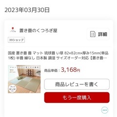 【国産 置き畳】畳 マット い草 床冷え防止 防音 半畳 縁なし 日本製 調湿の画像