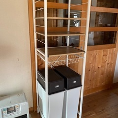 レンジラックとゴミ箱のセット