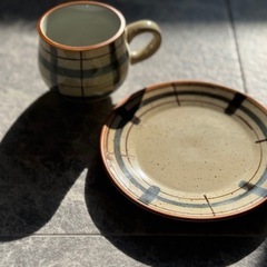 チェック柄 コーヒーカップ 6個セット 昭和 レトロ 喫茶店の画像