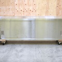 ≪zyt1832ジ≫ ステンレス製 吊戸棚 幅180cm 奥行35cm 高さ60cm ② 穴加工あり 天吊り/壁掛け/キャビネット/食器棚/調味料棚/中古厨房機器/宮城県仙台市 61220-10の画像