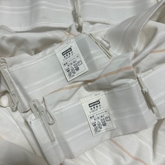 【美品】 ニトリ レースカーテン レースカフェボーダーの画像