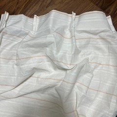 【美品】 ニトリ レースカーテン レースカフェボーダーの画像