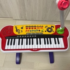 【中古品】Toyroyal キッズキーボードDX　マイクスタンド付き