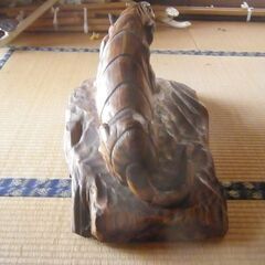 一刀彫　虎　置物の画像