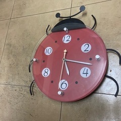壁掛け時計 てんとう虫 子供 部屋 時計 中古品 無料‼️