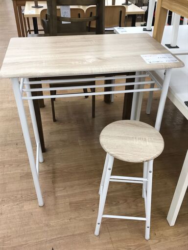★ジモティ割あり★  テーブル＆イス ライトブラウン H92×W80×D51 クリーニング済み KJ7568