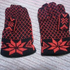 大人 手袋 （黒×赤）お譲りします。＊石川県＊美川より＊期間限定の画像