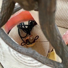 和風デザイン 手作りランプシェード 電球込みの画像