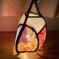 和風デザイン 手作りランプシェード 電球込みの画像