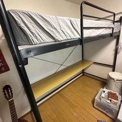 シングルベッド下机付き(マットレス無し)の画像