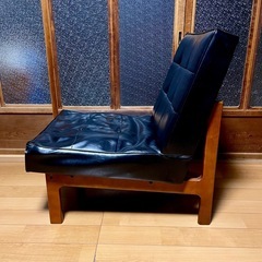 値下 A カリモク60 Kチェア  1シーター ソファー レトロ ブラックの画像