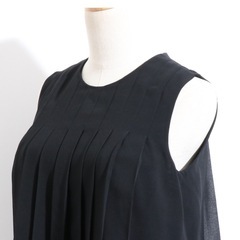 ★美品★ Ballsey ボールジィ トップス　ブラウス　ノースリーブ　無地　2段フリル  ブラック 送料無料　古着　レディースの画像