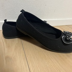 22.0センチ 布製 ローヒールペタンコパンプスの画像