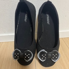 22.0センチ 布製 ローヒールペタンコパンプスの画像