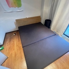 【値下げしました】すのこダブルベッド(マットレス付き)