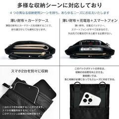 【大特価】ショルダーバッグ メンズ スマホポーチ サコッシュ 3WAY ブラックの画像