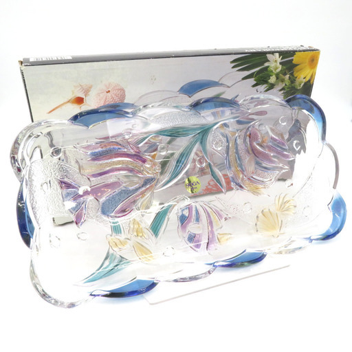 曽我ガラス LAGOON 大皿 熱帯魚・魚柄 SOGA JAPAN