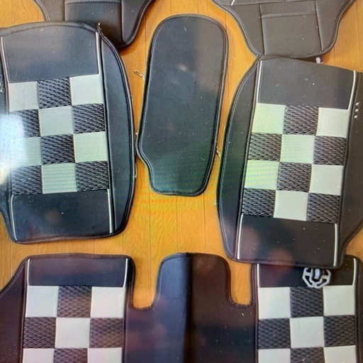 値下げ ミニクーパー シートカバー フルセット ミニクロスオーバー CABANA 新型ミニ チェッカータイプ ブラックホワイト H27年式? 内装品 車 インテリア 自動車