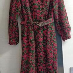 昭和レトロ　ワンピース　秋冬物　花柄