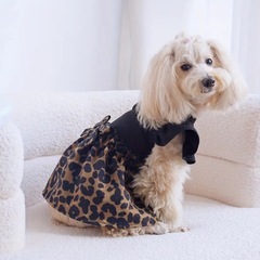 ③犬服 ヒョウ柄ワンピース Lサイズ 
