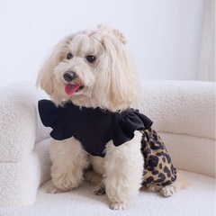 ③犬服 ヒョウ柄ワンピース Lサイズ の画像
