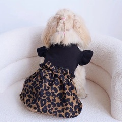 ③犬服 ヒョウ柄ワンピース Lサイズ の画像