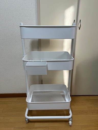 【美品】スチール収納ワゴン キッチンワゴン